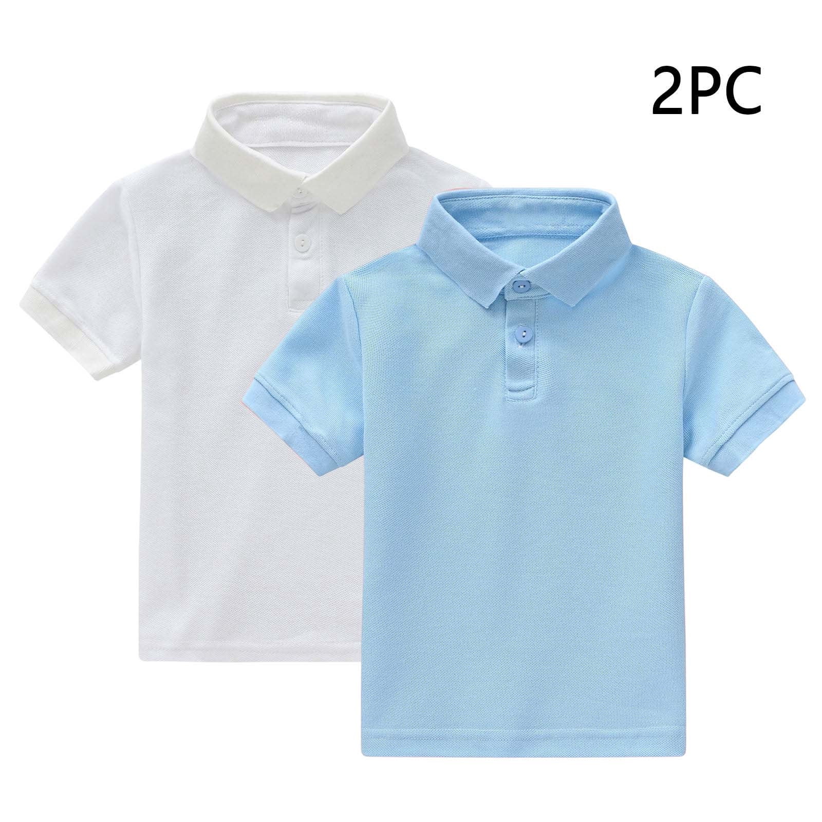 Gersome 2 Pack Short Sleeve Shirts for Boys Girls - Uniform Youth Dress Shirt Summer Tops (Ages 1-13) Gersome 2 Pack Short Sleeve Shirts for Boys Girls - Uniform Youth Dress Shirt Summer Tops (Ages 1-13)