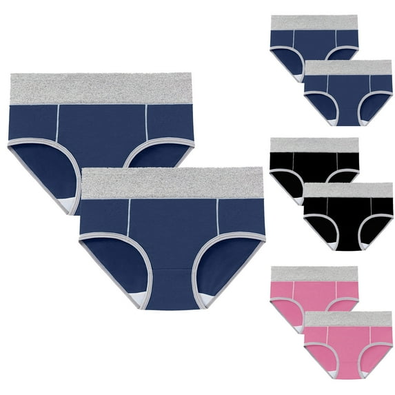 GERsome 2 Pack Underwear for Women Cotton High Waist Panties Full Coverage Briefs Soft Strech Ladies Breathable Panties M-5XL
