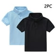 thumbnail image 1 of GERsome 2 Pack Unisex Kids Short Sleeve Summer Tops Button-Down Collar Shirt School Uniform Solid Color Shirts for Boys Girls, 1-13 Years, 1 of 9
