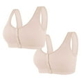 thumbnail image 1 of GERsome 2 Pack Wireless Front Closure Bras for Women No Underwire Full Coverage Comfort Post Surgery Bra S-5XL, 1 of 2