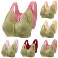 thumbnail image 1 of GERsome 2 Pack Women's Front Button Closure Bras Comfort Full Coverage Bras Senior Wirefree Post Surgery Everyday Bras S-4XL, 1 of 3