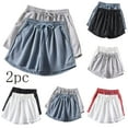 thumbnail image 1 of GERsome 2 Pack Yoga Shorts Womens Summer Running Gym Sports Waistband Sweat Shorts with Pockets S-XXL, 1 of 5