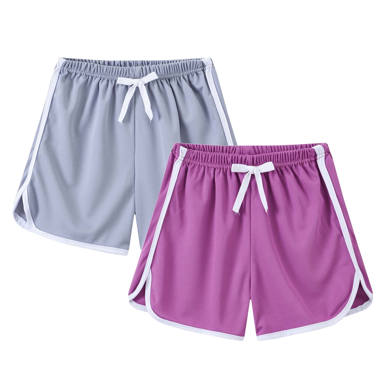 URATOT Women's Cotton Shorts 2-Pack – Gym, Yoga, Running Active Shorts With Elastic Waist, Black & Navy