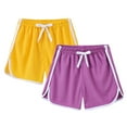thumbnail image 1 of GERsome 2 Packs Girls Athletic Shorts Running Shorts Athletic Running Shorts with Elastic Waistband Sports Workout Shorts for Kids Teens 3-11 Years, 1 of 1