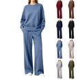 thumbnail image 1 of GERsome 2 Piece Tracksuit Set for Women Long Sleeve Crew Neck Sweatshirts and Wide Leg Sweat Pants with Pockets Size L, 1 of 7