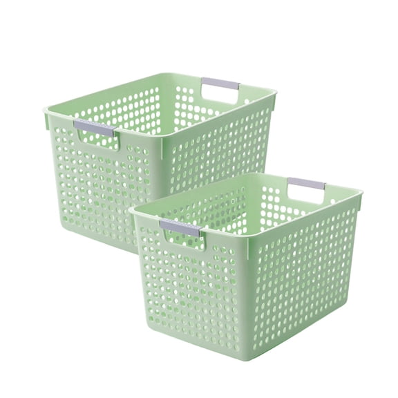 GERsome 2pcs Plastic Collapsible Laundry Basket Foldable Portable Laundry Hamper with Handles, Storage Container/Organizer for Laundry, Car trunk, Camping, Indoor and Outdoor