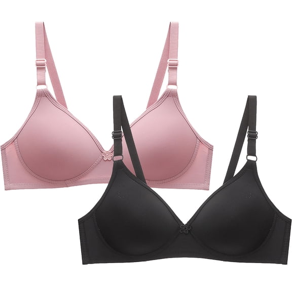 GERsome 2pcs Womens Wireless Comfortable Bra Seamless Bras No Underwire Push Up Deep V Neck Bralettes with Support Size XXL