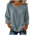 thumbnail image 1 of GERsome 3/4 Sleeve T-Shirts for Women Crew Neck Summer Loose Casual Business Work Tops Gray 2XL, 1 of 7