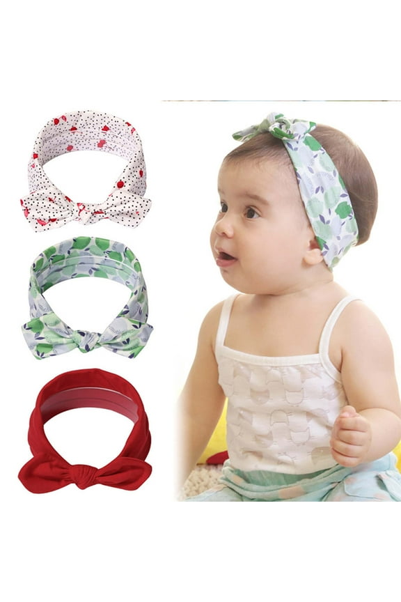 GERsome 3 Pack Baby Headbands Hairbands Hair Bow Elastics Handmade Hair Accessories for Baby Girls Newborn Infant Toddlers Kids