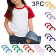 thumbnail image 1 of GERsome 3 Pack Boys Girls T-Shirts Raglan Short Sleeve Color Block Cotton Soft Crewneck Tee Shirts, 1 of 9