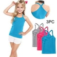 thumbnail image 1 of GERsome 3 Pack Girls Tank Tops Soft Cotton Undershirts Toddler Kids Girls Sleeveless Camisole Tops Summer Round Neck T Shirts, Sizes 12-13 Years, 1 of 9
