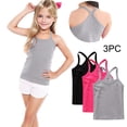 thumbnail image 1 of GERsome 3 Pack Girls Tank Tops Soft Cotton Undershirts Toddler Kids Girls Sleeveless Camisole Tops Summer Round Neck T Shirts, Sizes 3-4 Years, 1 of 9