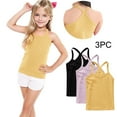 thumbnail image 1 of GERsome 3 Pack Girls Tank Tops Toddler Kids Cotton Undershirts Sleeveless Summer T Shirts Soft Round Neck Tank Tops, Sizes 12-13 Years, 1 of 9