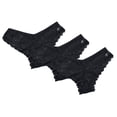 thumbnail image 1 of GERsome 3 Pack Lace Thongs for Women Low Rise Thongs Cheeky Panties Breathable Underwear Womens No Show Seamless Soft Underwear S-2XL, 1 of 2