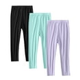 thumbnail image 1 of GERsome 3 Pack Leggings for Kids Girls, High Waisted Leggings Soft Cotton Workout Yoga Pants Solid Color Full Length Sports Tights Base Layer Pants 2-13 Years, 1 of 9