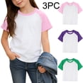 thumbnail image 1 of GERsome 3 Pack Short Sleeve T-Shirts with Crew Neck for Boys Girls Soft Cotton Color Block Tee, 1 of 9