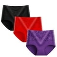 thumbnail image 1 of GERsome 3 Pack Tummy Control Underwear for Women Cotton High Waisted Plus Size Full Coverage Shaping Panties Briefs L-5XL, 1 of 3
