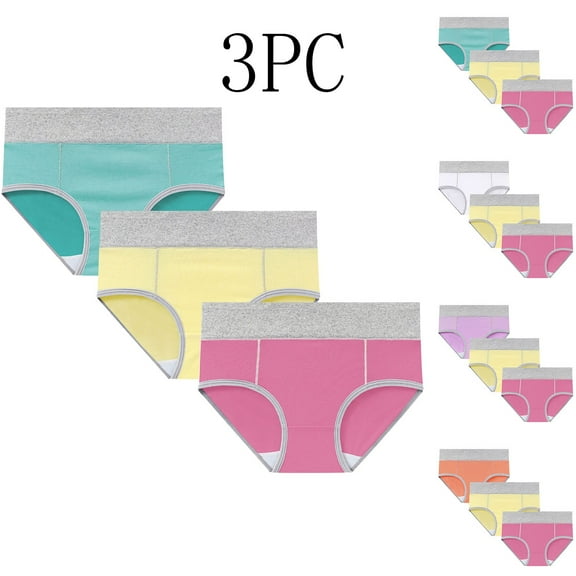 GERsome 3 Pack Women's Cotton Underwear High Waisted Ladies Panties Full Coverage Briefs M-5XL