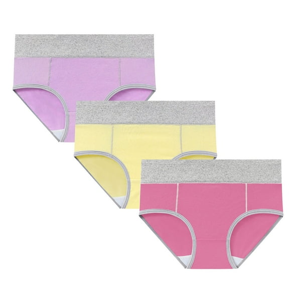 GERsome 3 Pack Women's Cotton Underwear High Waisted Ladies Panties Full Coverage Briefs M-5XL