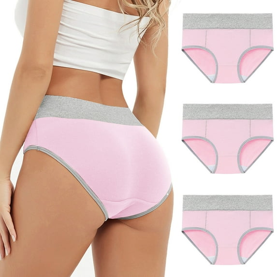 GERsome 3 Pack Women's Underwear High Waisted Ladies Panties Soft Full Coverage Briefs M-5XL