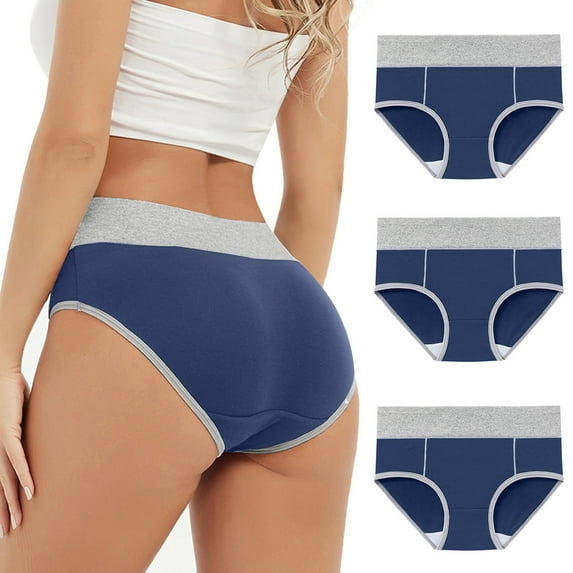 GERsome 3 Pack Women's Underwear High Waisted Ladies Panties Soft Full Coverage Briefs M-5XL