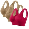 thumbnail image 1 of GERsome 3 Pack Womens Seamless Sports Bras, Seamless Wirefree Bras for Workout Yoga Gym Fitness, Sizes S-5XL, 1 of 4