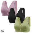 thumbnail image 1 of GERsome 3 Pcs Bras for Older Womens Front Button Bra Convenient Snap Sleep Bra Comfortable Easy Close Sports Bras, 1 of 3