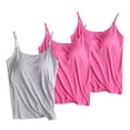 thumbnail image 1 of GERsome 3PCS Camisoles for Women with Built in Bra,Basic Yoga Top Layering Tank Top Padded Bra Undershirt (S-2XL), 1 of 8