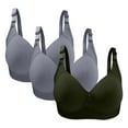thumbnail image 1 of GERsome 3pcs Women's Plus Size Full Coverage Non Padded Wireless C Cup Bra Comfortable Everyday Bra Multi Color Available, 1 of 3