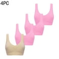 thumbnail image 1 of GERsome 4 Pack Women's Seamless Comfort Workout Sports Bra Low-Impact Activity Sleep Bras (S-XXXL), 1 of 5