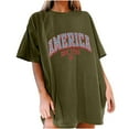 thumbnail image 1 of GERsome 4th of July Patriotic T-Shirt for Women American Flag Short Sleeve Crewneck Tops Casual Loose Fit USA Veteran Pullover Tops S-2XL, 1 of 5