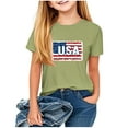 thumbnail image 1 of GERsome 4th of July Shirts for Girls Short Sleeve Crew Neck Patriotic T-Shirts American Flag Kids Tees Tops, 1 of 7