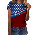 thumbnail image 1 of GERsome 4th of July T-Shirt for Women American Flag Patriotic Graphic Shirts Short Sleeve Crewneck Tee Summer Loose Fit Pullover Tops S-5XL, 1 of 4
