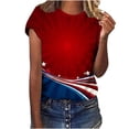 thumbnail image 1 of GERsome 4th of July T-Shirt for Women American Flag Patriotic Graphic Shirts Short Sleeve Crewneck Tee Summer Loose Fit Pullover Tops S-5XL, 1 of 4