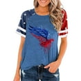 thumbnail image 1 of GERsome 4th of July T-Shirt for Women Raglan Short Sleeve Crewneck Tshirt Funny Patriotic Graphic Shirts USA Flag Stars Stripes Tee S-3XL, 1 of 2