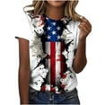 thumbnail image 1 of GERsome 4th of July T Shirts for Women Short Sleeve Patriotic Pullover Tops Casual American Flag Shirts Crewneck Loose-Fit Blouses S-2XL, 1 of 5