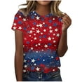 thumbnail image 1 of GERsome 4th of July T Shirts for Women Short Sleeve Patriotic Pullover Tops Casual American Flag Shirts Crewneck Loose-Fit Blouses S-2XL, 1 of 4