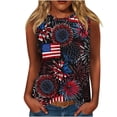 thumbnail image 1 of GERsome 4th of July Tank Tops for Women Summer American Flag Patriotic Tank Crewneck Sleeveless Loose T-Shirts S-5XL, 1 of 5
