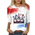 thumbnail image 1 of GERsome 4th of July Tops for Women 3/4 Sleeve American Flag Shirts Crewneck Loose Fit Tshirts USA Patriotic Graphic Summer Tees S-2XL, 1 of 4