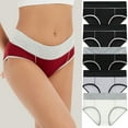 thumbnail image 1 of GERsome 5 Pack Women's Underwear Cotton Mid Rise Hipsters Full Coverage Panties Color Block Underwear M-5XL, 1 of 5