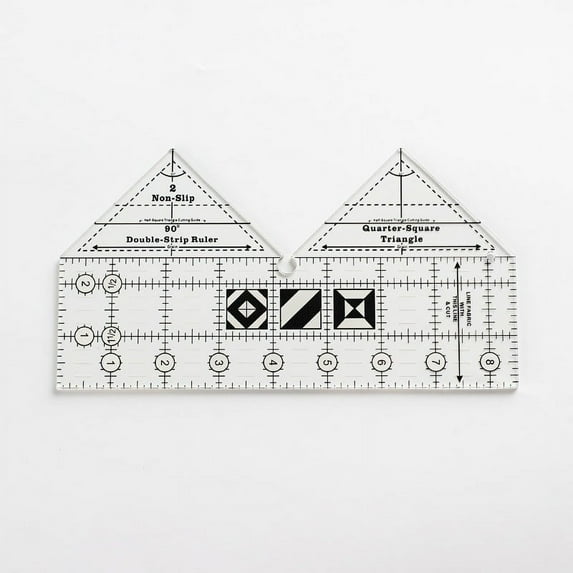 GERsome 90 Degree Double Strip Ruler, Double Strip Quilting Ruler, Creative Ruler Grids, Quilt Rulers, Non-Slip, for Sewing