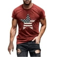 thumbnail image 1 of GERsome American Flag Patriotic T-Shirt for Men 4th of July Short Sleeve Crewneck Tops USA Flag Stars Stripes Graphic Tee M-3XL, 1 of 5