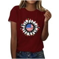 thumbnail image 1 of GERsome American Flag Patriotic T-Shirt for Women 4th of July Gift Shirt USA Flag Stars Stripes Graphic Short Sleeve Casual Loose Fit Tops S-3XL, 1 of 4