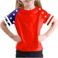 thumbnail image 1 of GERsome American Flag Patriotic T-Shirts for Boys Girls 4th of July Graphic Tee Unisex Kids Short Sleeve Crewneck Tops, 9-10Years, 1 of 6