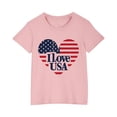 thumbnail image 1 of GERsome American Flag T-Shirts Cotton Short Sleeves Graphic Tee for Toddler Girls Boys, Unisex Kids Crewneck 4th of July Patriotic Tops, Sizes 7-8 Years, 1 of 5