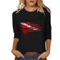 thumbnail image 1 of GERsome American Flag T-Shirts for Women 3/4 Sleeve Crew Neck 4th of July USA Patriotic Casual Graphic Tees Summer Loose Fit Pullover Tops S-2XL, 1 of 5