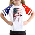 thumbnail image 1 of GERsome American Flag Unisex Kids Short Sleeve Tshirts 4th of July Patriotic Crew Neck Pullover Tops USA Star Stripes Tshirts for Boys Girls, 11-12 Years, 1 of 4
