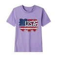 thumbnail image 1 of GERsome American Flag Unisex Kids Short Sleeve Tshirts 4th of July Patriotic Crew Neck Pullover Tops USA Star Stripes Tshirts for Boys Girls, Sizes 3-4 Years, 1 of 5