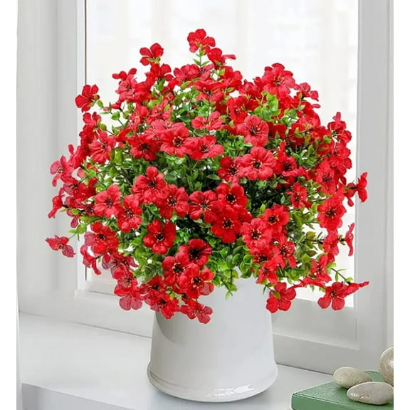 GERsome Artificial Fake Hanging Flowers Plants for Outdoor Spring Decoration, Faux Silk Morning Glory Vines UV Resistant Look Real for Outside Home Indoor Planter Porch Patio Balcony