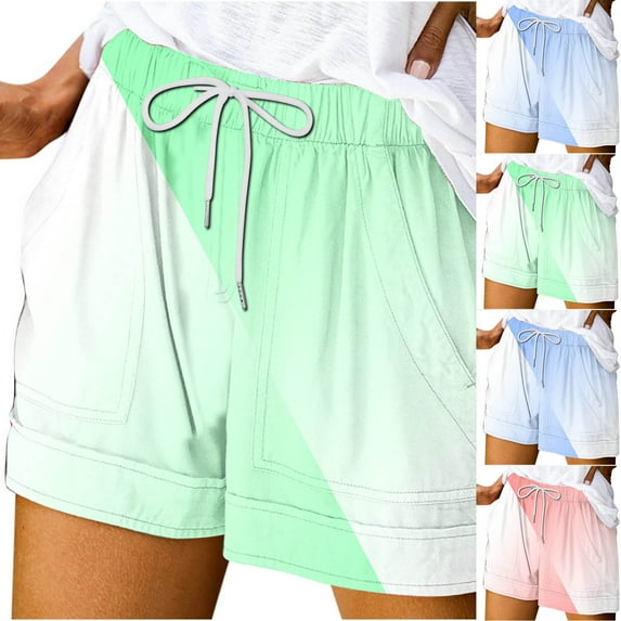 GERsome Athletic Shorts for Women Summer Comfy Elastic Waist Workout Shorts with Pockets Casual Gym Lounge Sporty Shorts